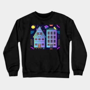 Illustration Dream House Villa Color Effects Crewneck Sweatshirt